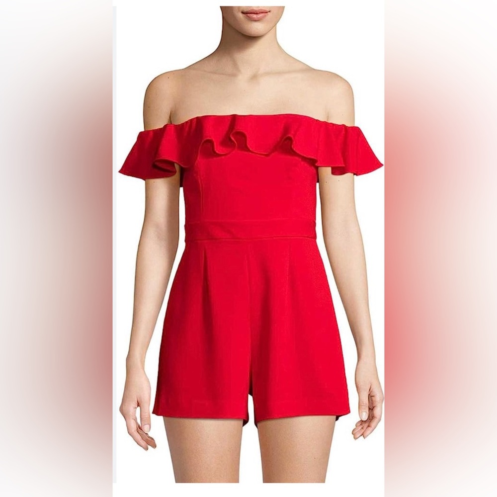 Jay Godfrey red off shoulder romper. Never worn